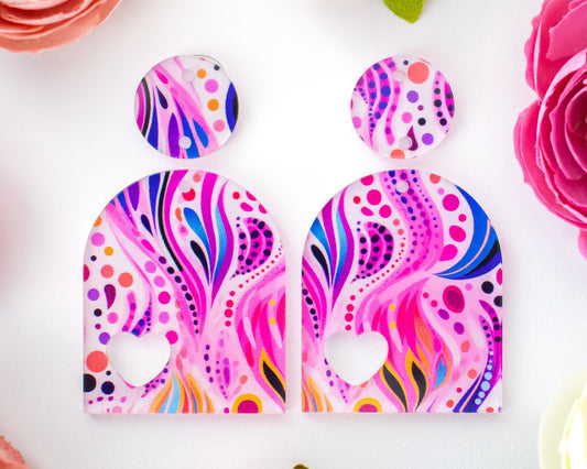 Abstract Floral Arch Earrings Blanks