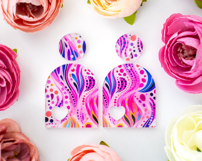 Abstract Floral Arch Earrings Blanks