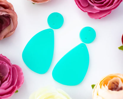 Teal Teardrop Earrings Blanks