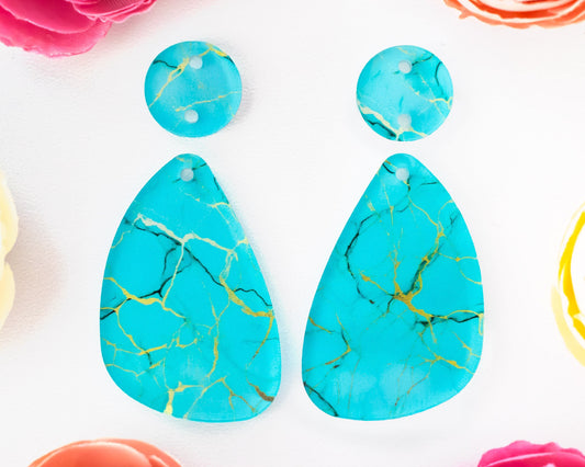Turquoise Teardrop Earrings Blanks