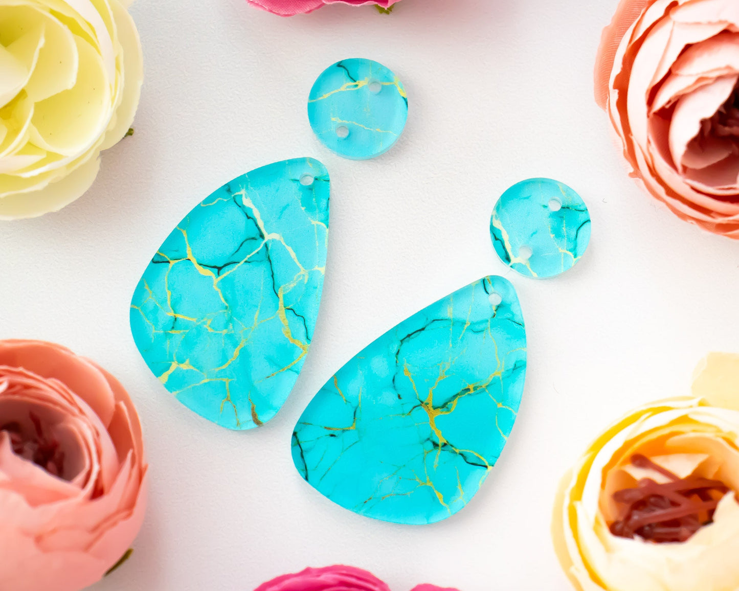 Turquoise Teardrop Earrings Blanks
