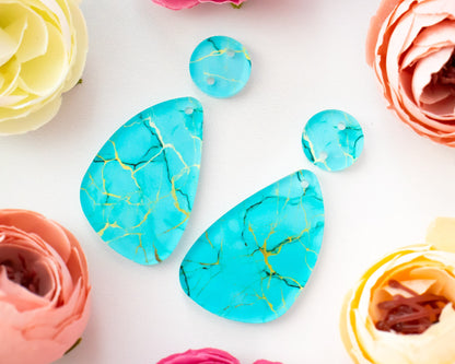 Turquoise Teardrop Earrings Blanks
