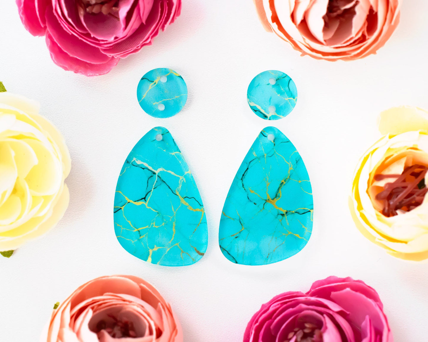 Turquoise Teardrop Earrings Blanks