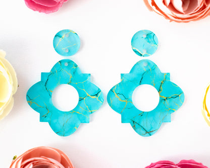 Turquoise Geometric Earrings Blanks