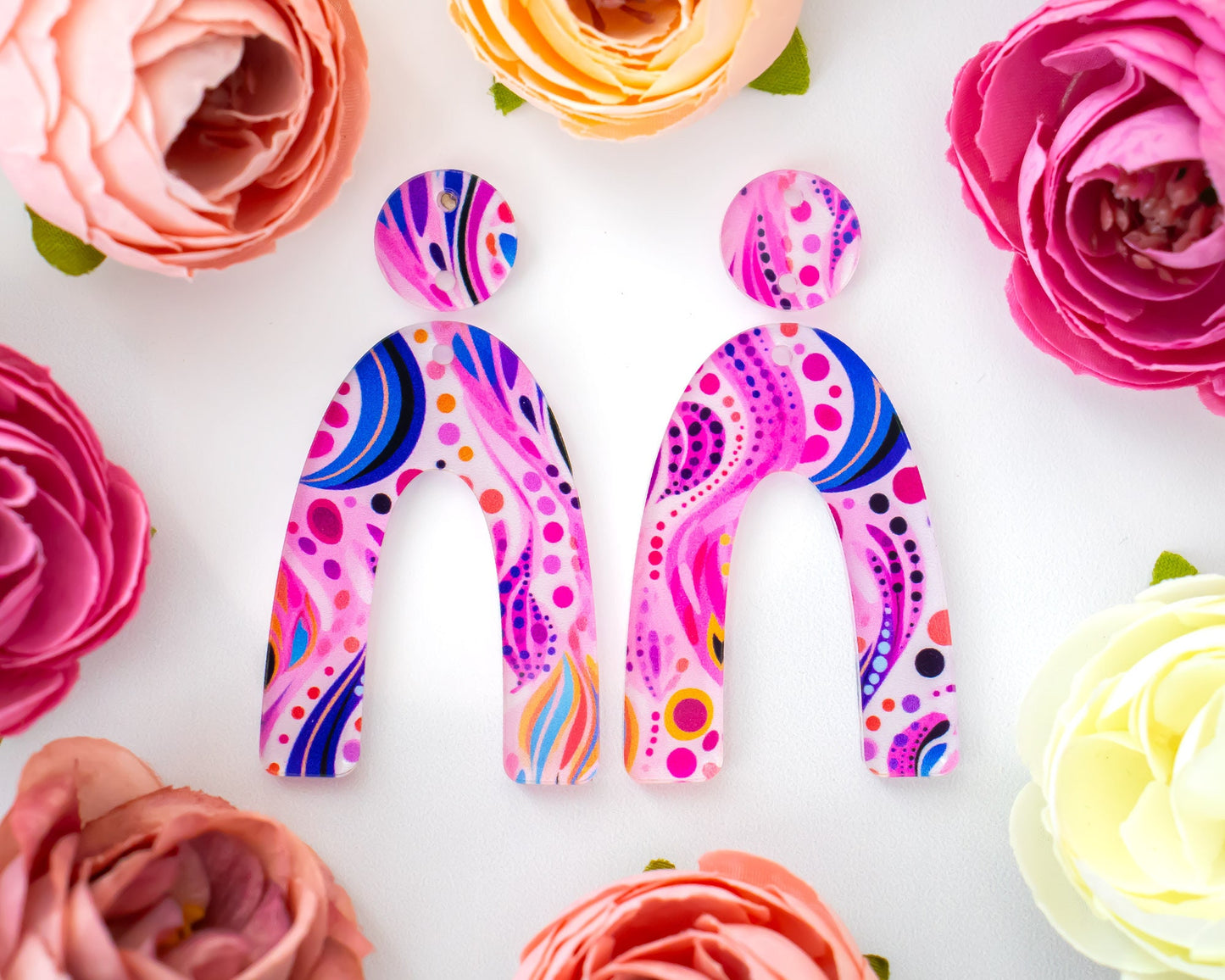 Abstract Floral Arch Earrings Blanks