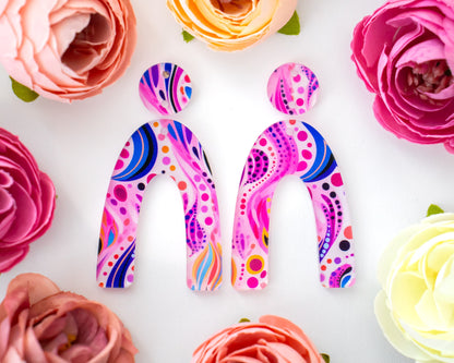 Abstract Floral Arch Earrings Blanks