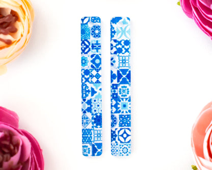 Blue Tile Bar Earring Blanks