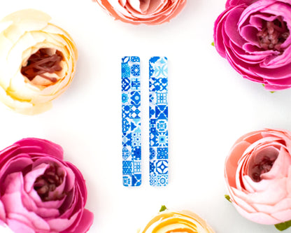 Blue Tile Bar Earring Blanks
