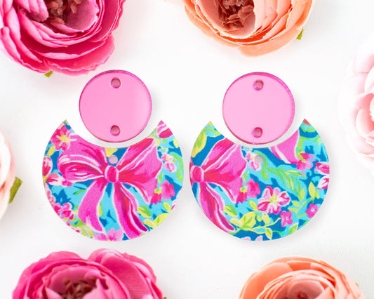 Bows & Flowers Circle Drop Earrings Blanks