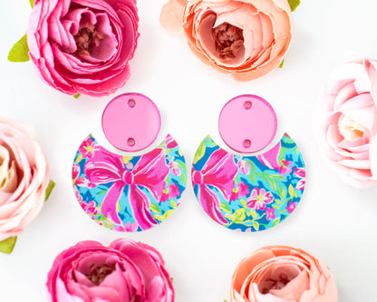 Bows & Flowers Circle Drop Earrings Blanks