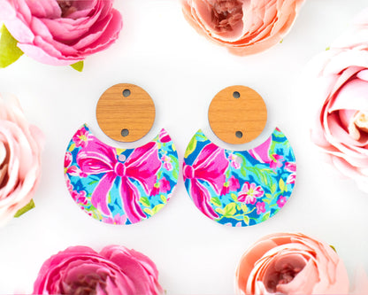 Bows & Flowers Circle Drop Earrings Blanks