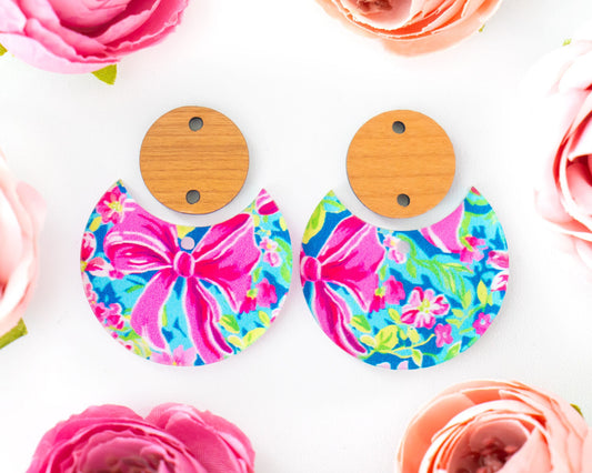 Bows & Flowers Circle Drop Earrings Blanks