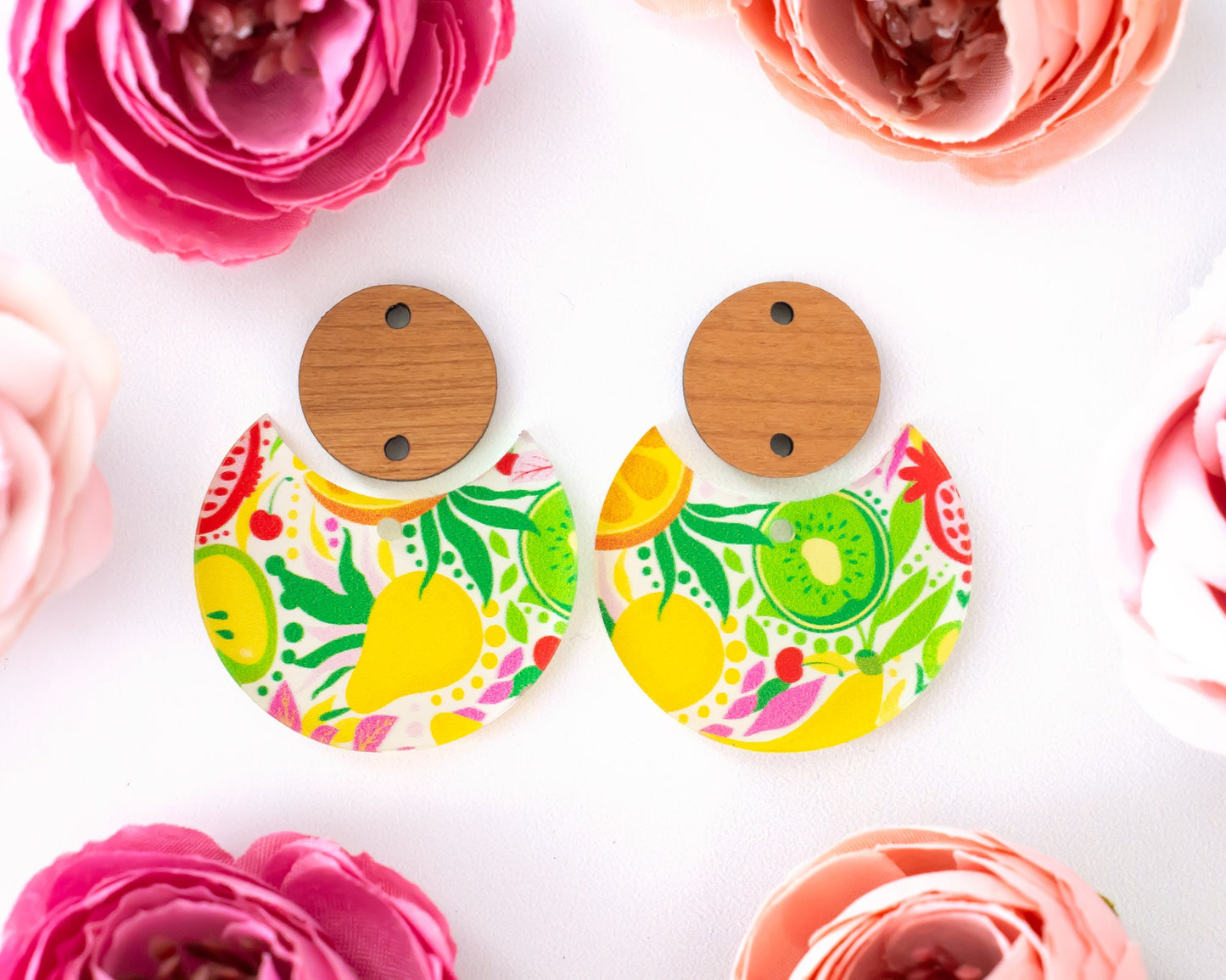 Fruit Circle Drop Earrings Blanks