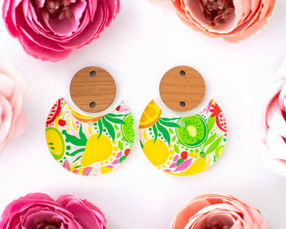 Fruit Circle Drop Earrings Blanks