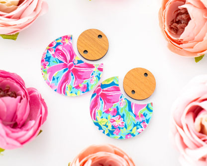 Bows & Flowers Circle Drop Earrings Blanks