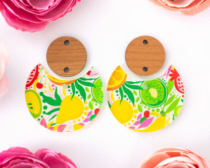 Fruit Circle Drop Earrings Blanks