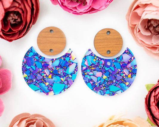 Confetti Circle Drop Earrings Blanks
