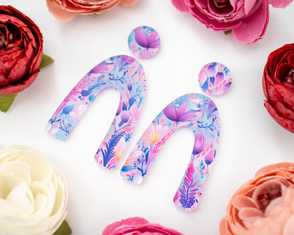 Boho Flowers Arch Earrings Blanks