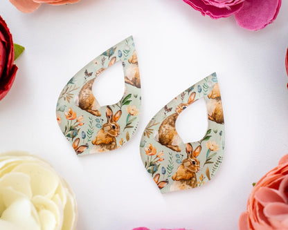 Easter Bunny Teardrop Earrings Blanks