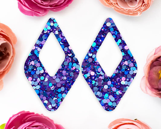 Sequin Diamond Teardrop Earrings Blanks