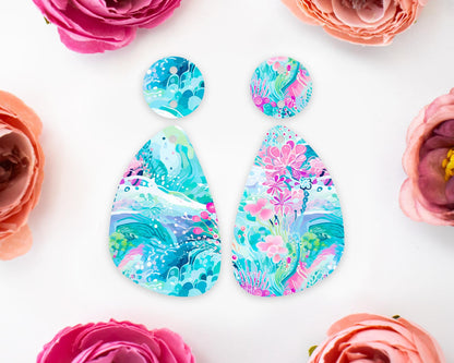 Ocean Teardrop Earrings Blanks