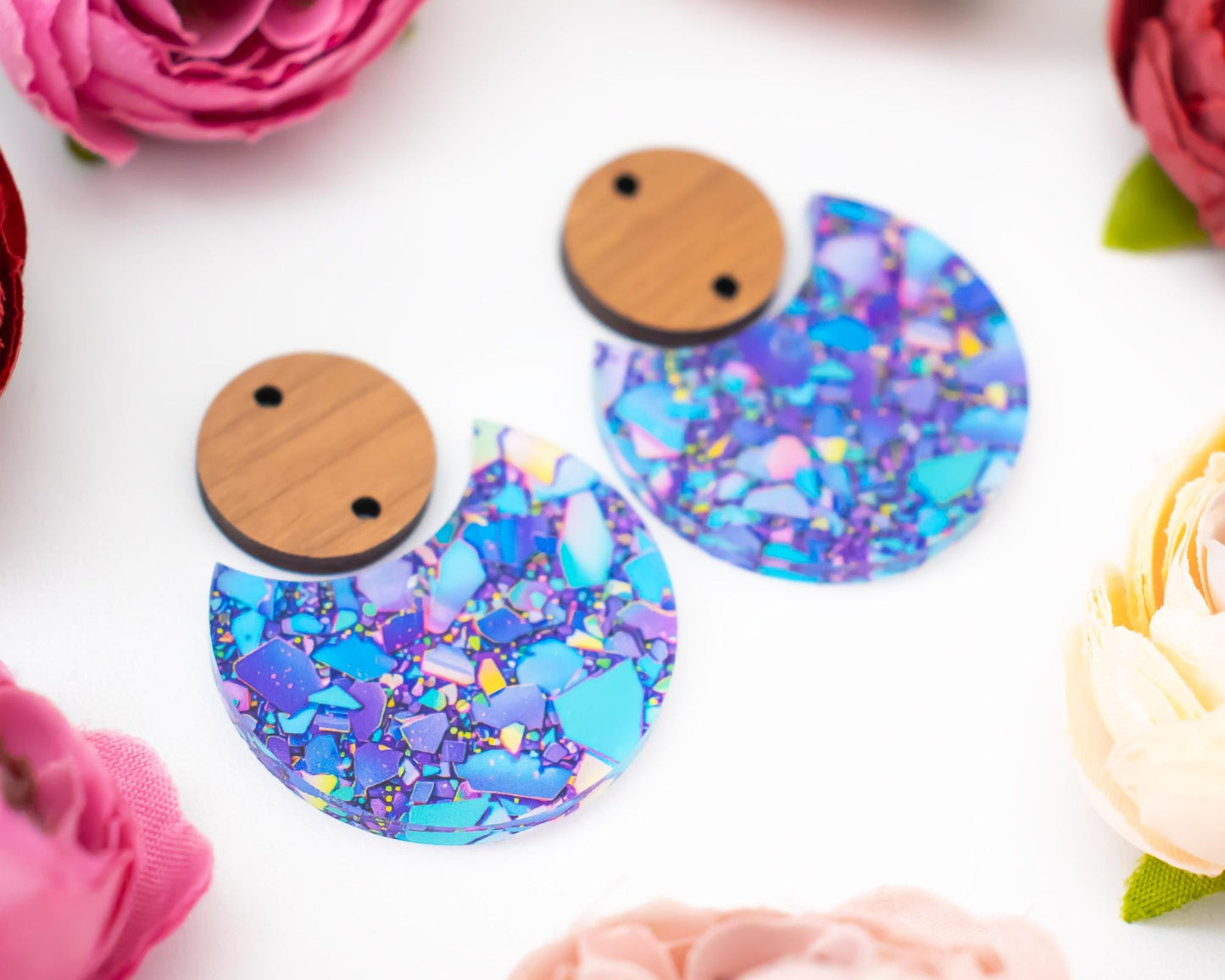 Confetti Circle Drop Earrings Blanks