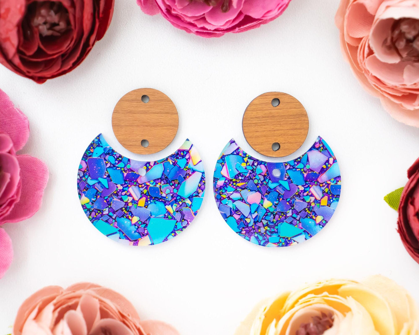 Confetti Circle Drop Earrings Blanks