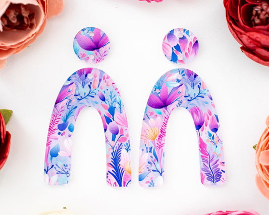 Boho Flowers Arch Earrings Blanks