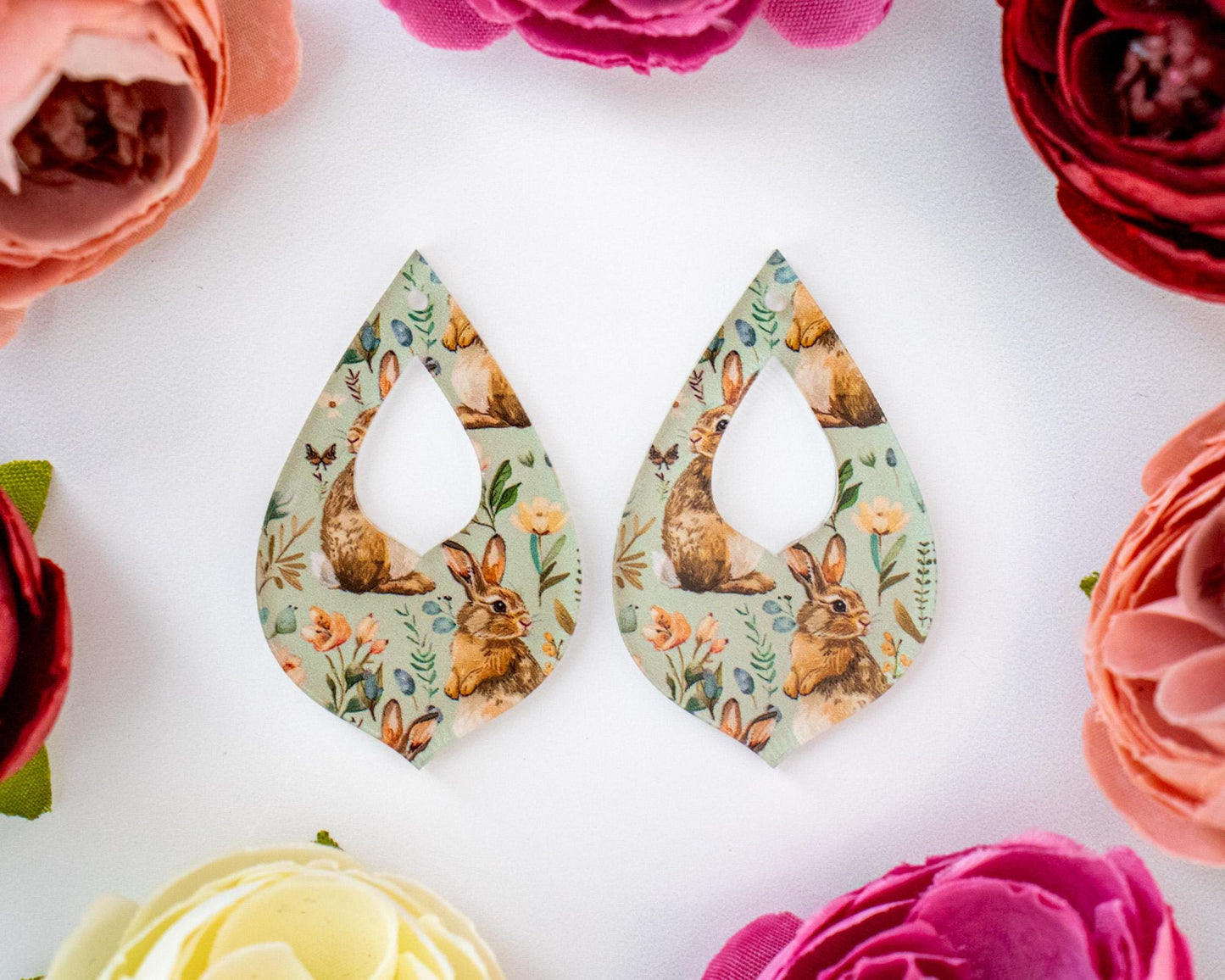 Easter Bunny Teardrop Earrings Blanks