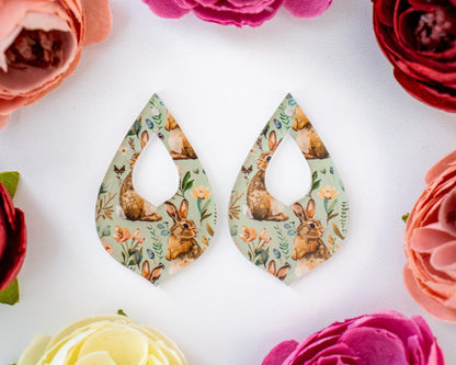 Easter Bunny Teardrop Earrings Blanks