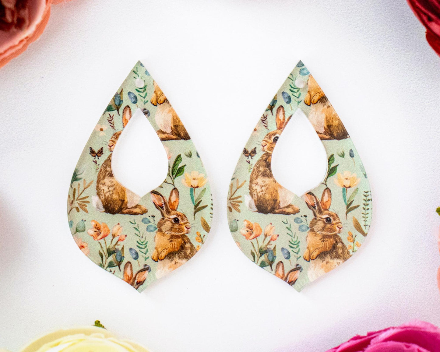 Easter Bunny Teardrop Earrings Blanks