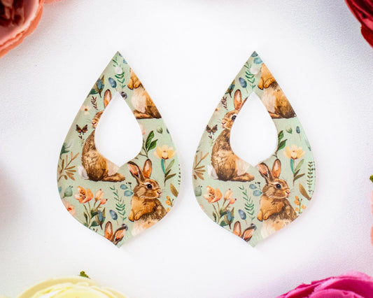 Easter Bunny Teardrop Earrings Blanks