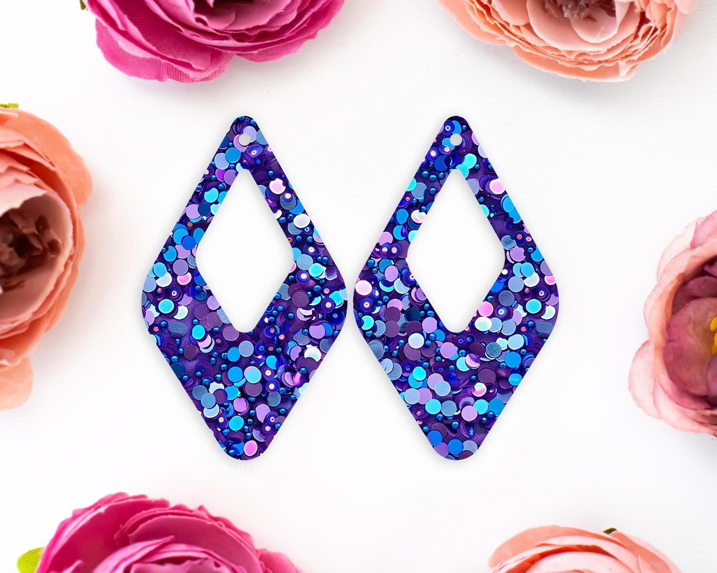 Sequin Diamond Teardrop Earrings Blanks