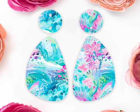 Ocean Teardrop Earrings Blanks