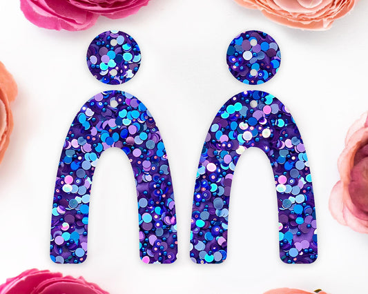 Blue Sequin Earrings Blanks