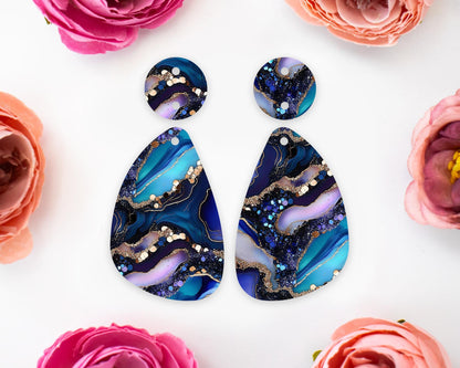 Agate Pattern Teardrop Earrings Blanks