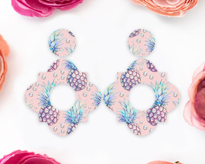 Pastel Pineapple Geometric Earrings Blanks