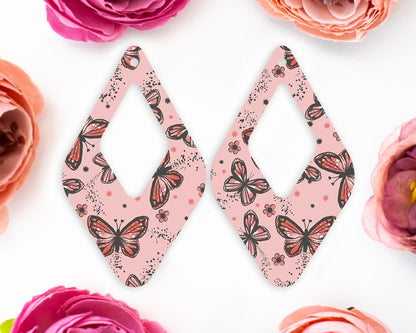 Butterfly Neutral Diamond Teardrop Earrings Blanks