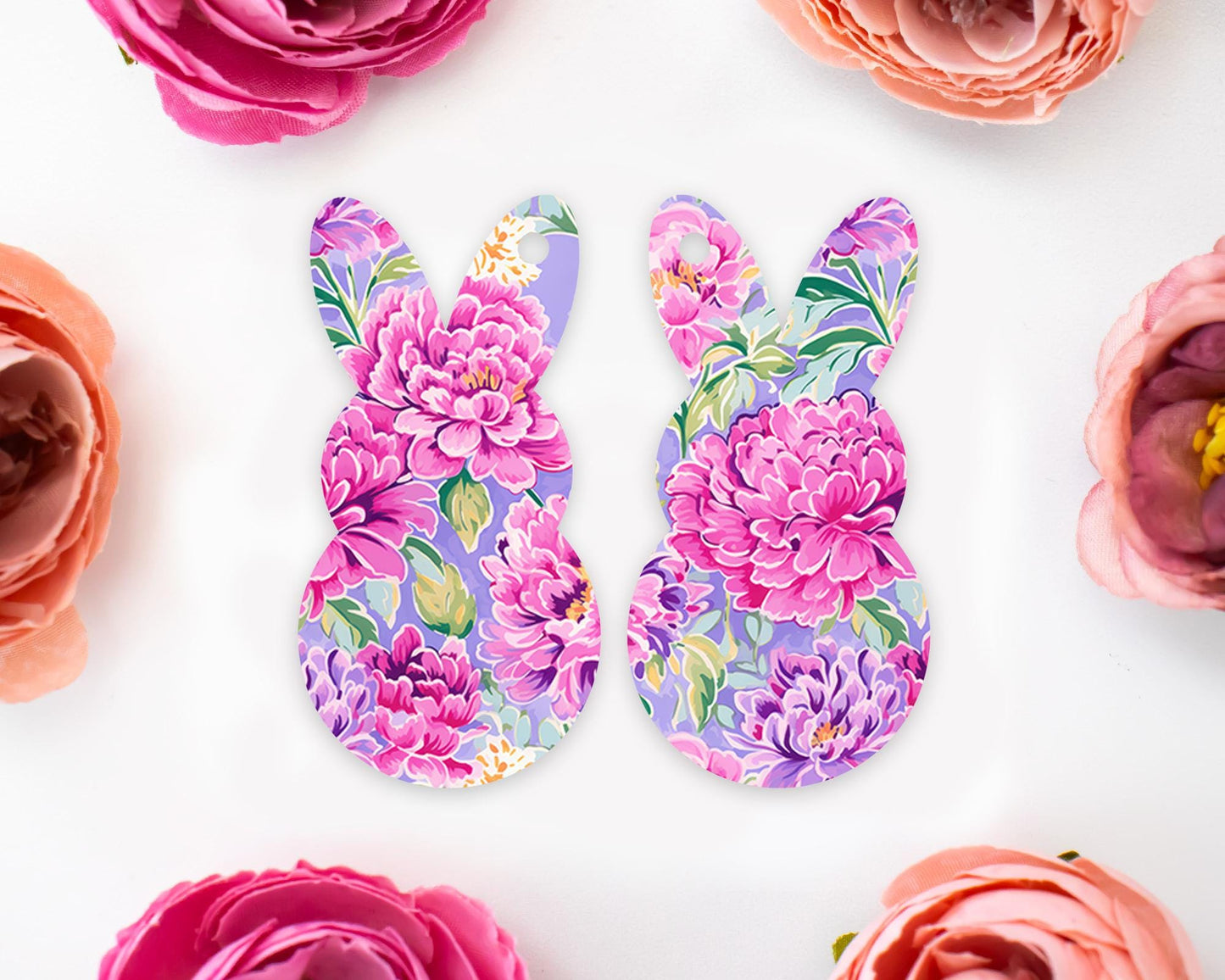 Peony Easter Bunny Earring Blanks