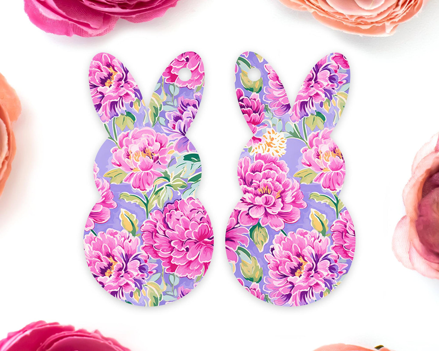 Peony Easter Bunny Earring Blanks