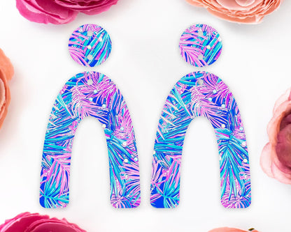 Tropical Leaves Arch Earrings Blanks