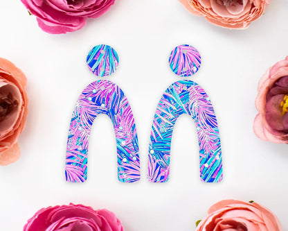 Tropical Leaves Arch Earrings Blanks