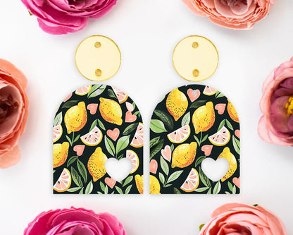Lemon Heart Arch Earrings Blanks