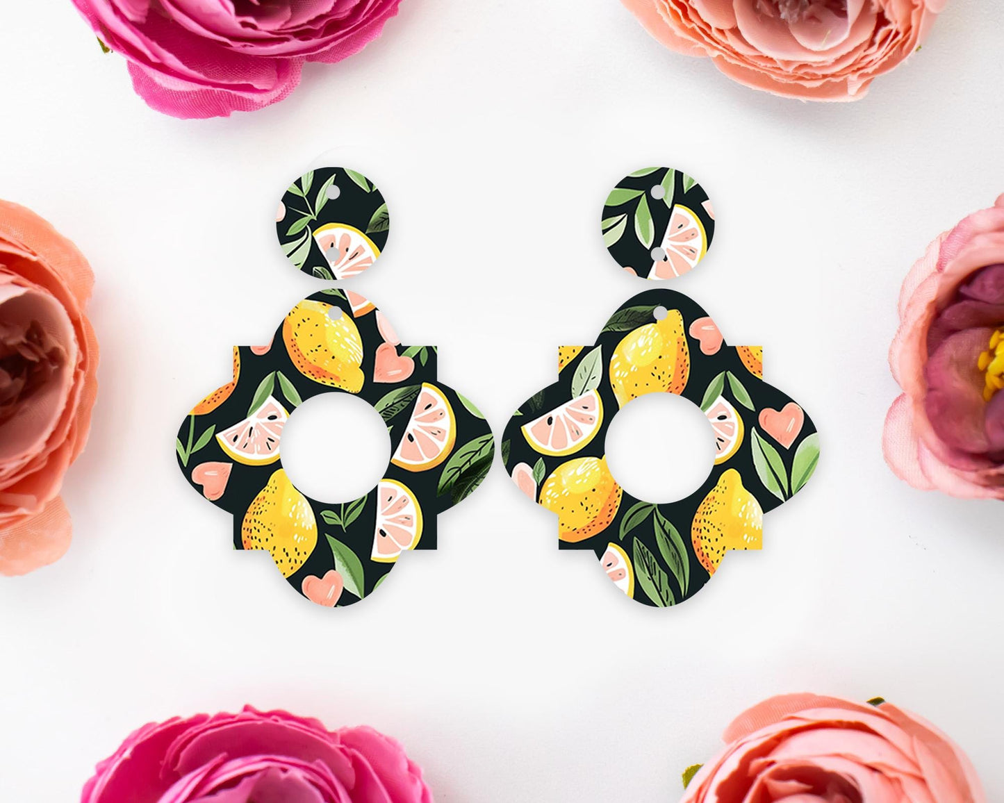 Lemon Geometric Earrings Blanks