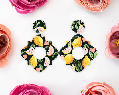 Lemon Geometric Earrings Blanks