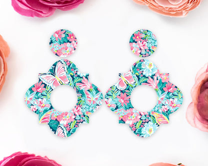 Butterfly Pastel Geometric Earrings Blanks