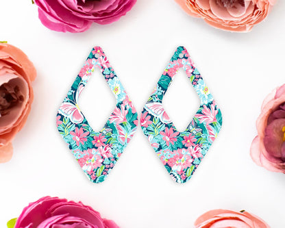 Butterfly Pastel Diamond Teardrop Earrings Blanks