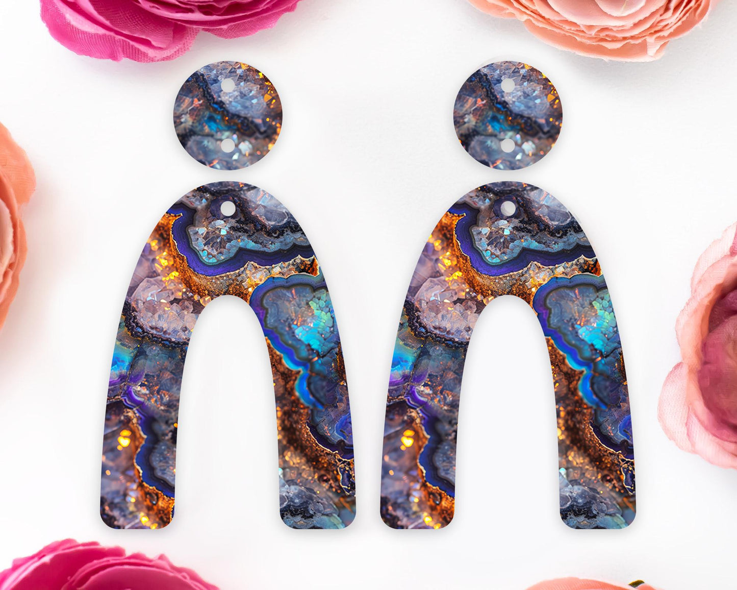 Geode Teardrop Earrings Blanks