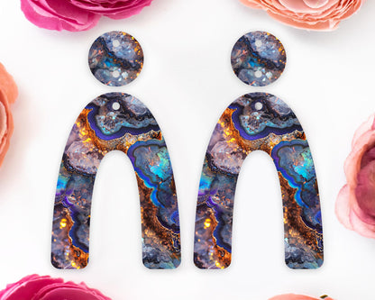 Geode Teardrop Earrings Blanks
