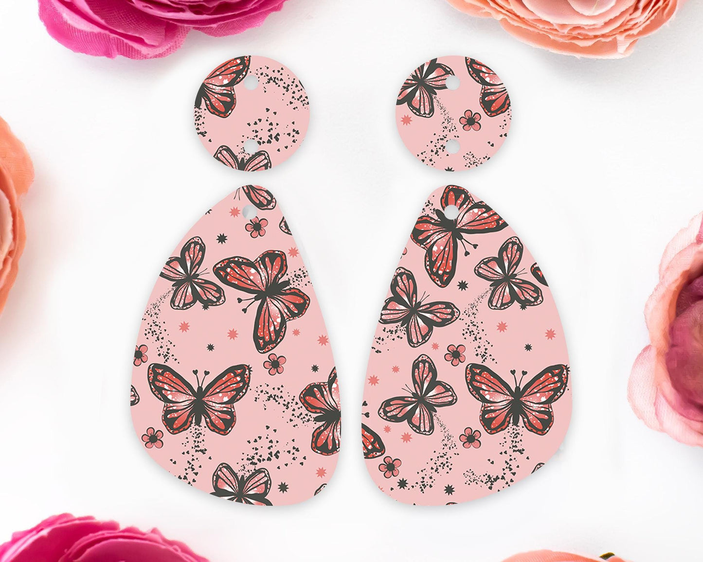 Butterfly Neutral Teardrop Earrings Blanks